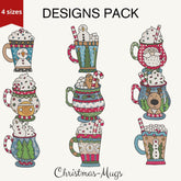 Christmas Mugs - Designs Pack : Embroidery Design - FineryEmbroidery